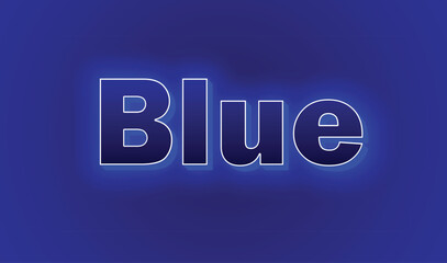 3D Blue  text effect - Editable text effect. typography vector template