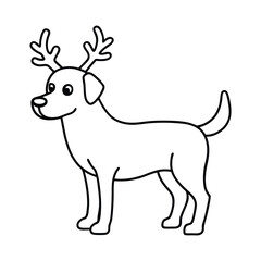 Dog Wearing Reindeer Antlers Coloring Book for Toddlers
