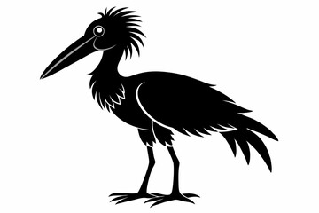 shoebill sihouette black vector