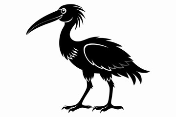 shoebill sihouette black vector