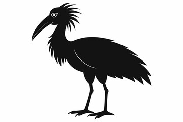 shoebill sihouette black vector