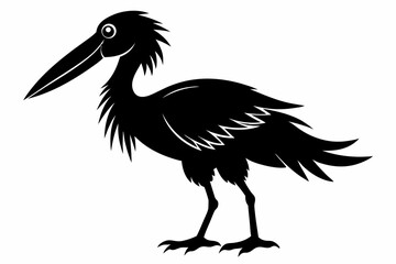 shoebill sihouette black vector