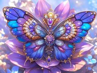 Ornate Butterfly on Flower