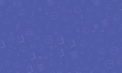 background of educational symbols or icons scattered randomly