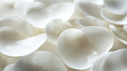 Delicate white petals softly overlap creating a gentle texture