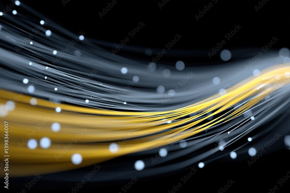Poster colorful light trails swirl gracefully in a dark background, creating an ethereal visual effect fill