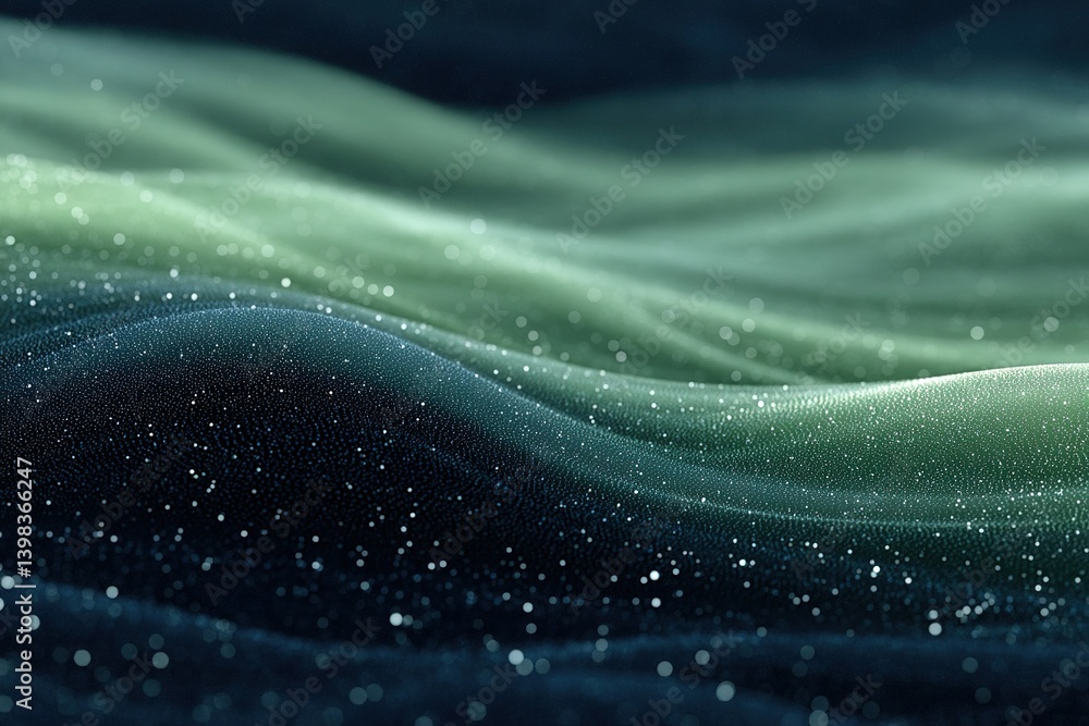 Poster flowing waves of ethereal light create a tranquil atmosphere in this celestial landscape