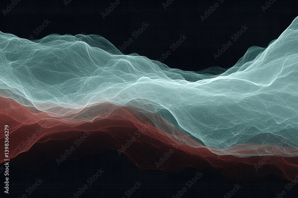 Poster Abstract waves of color flowing across a dark background creating a mesmerizing visual experience