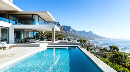 Obraz premium Luxury Villa with Infinity Pool and Breathtaking Ocean View in Cape Town
