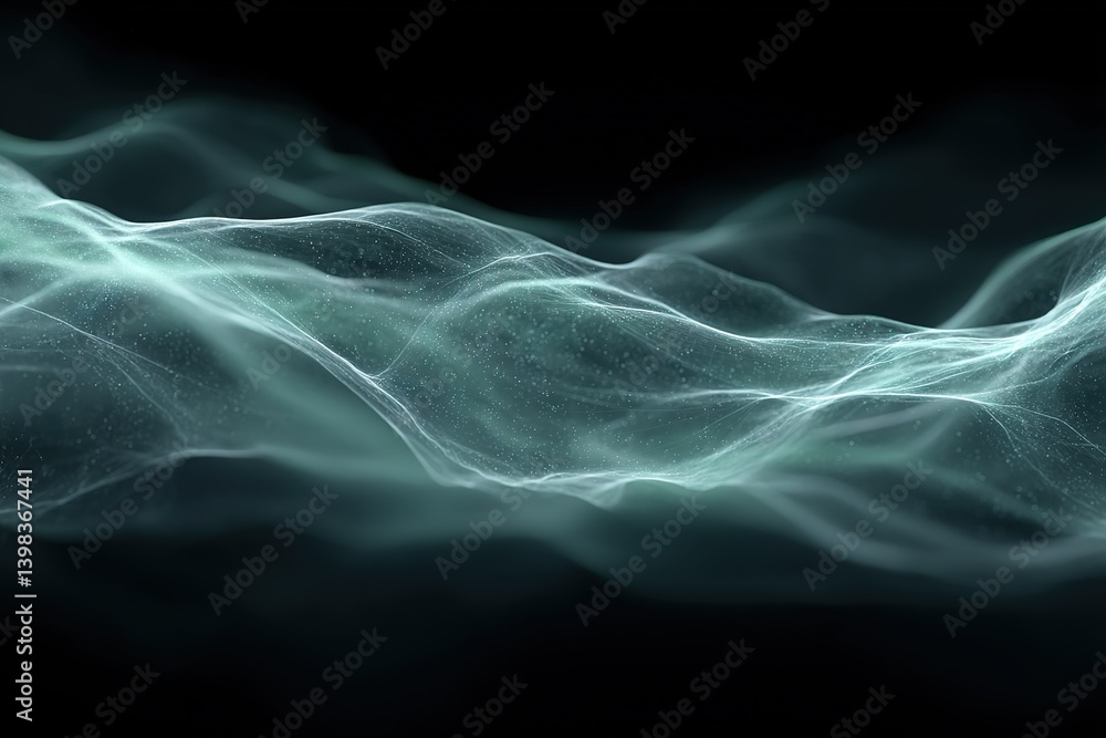 Canvas Prints ethereal waves of light gracefully move through darkness in an abstract representation of tranquilit