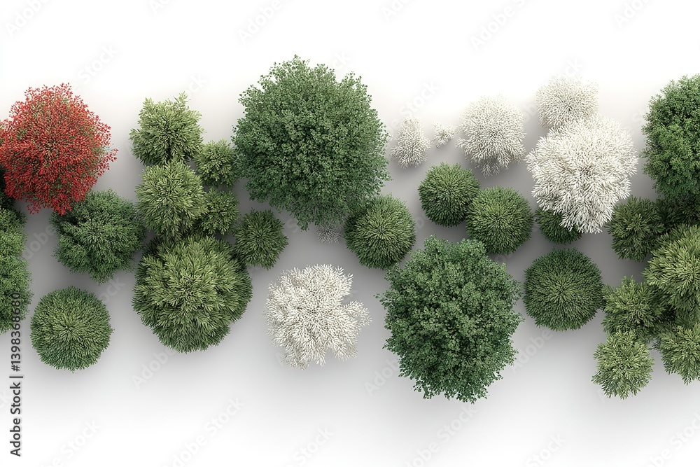 Aufkleber various trees displaying diverse colors and textures in a natural setting during daylight