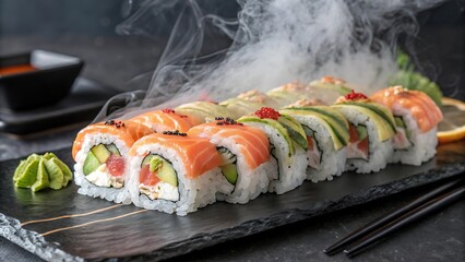 sushi and chopsticks