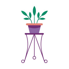 Decorative Plant Stand on White Background