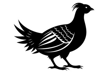 Prairie chicken silhouette black vector
