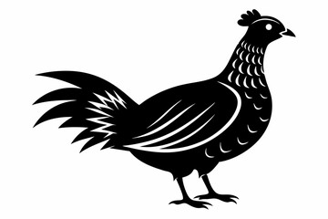 Prairie chicken silhouette black vector