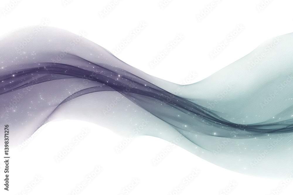 Poster soft flowing waves of translucent fabric create a calming visual display in gentle pastel colors and