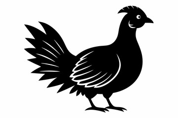 Prairie chicken silhouette black vector