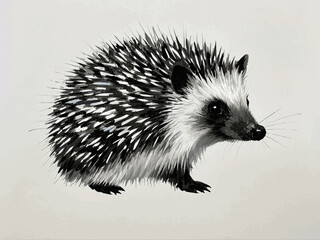 Soft Spines in watercolor mist hedgehog isolated watercolor vector illustration svg