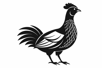 Prairie chicken silhouette black vector