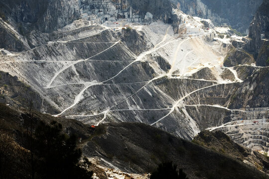 Carrara marble quarries in Italy