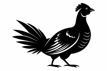 Prairie chicken silhouette black vector