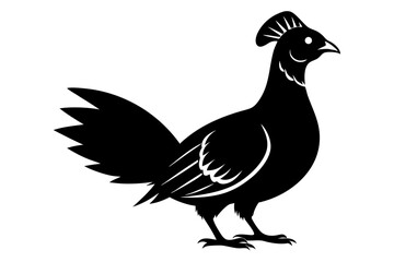 Prairie chicken silhouette black vector