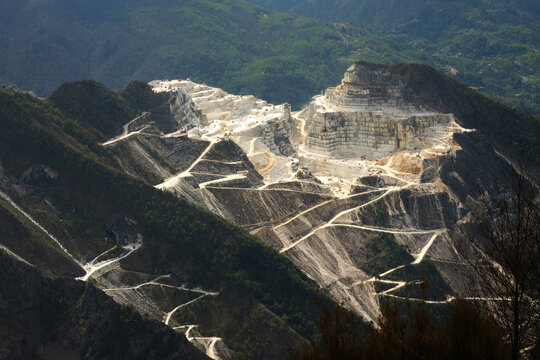 Carrara marble quarries in Italy