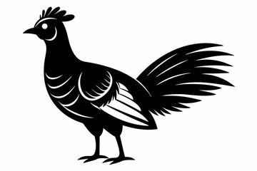 Prairie chicken silhouette black vector