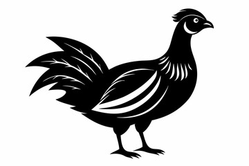 Prairie chicken silhouette black vector