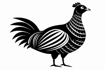 Prairie chicken silhouette black vector