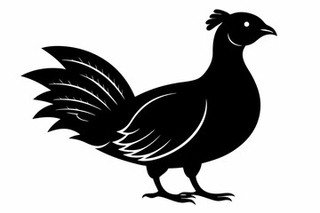 Prairie chicken silhouette black vector