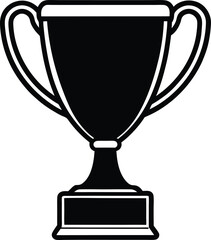 Trophy realistic silhouette with white background 