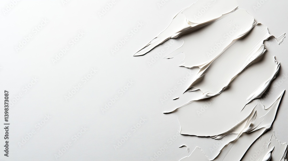 Poster artistic textured white paint layers on canvas background abstract photography minimalistic design