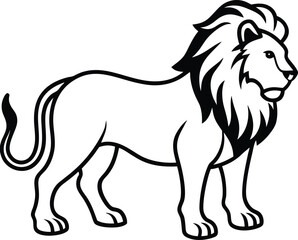 Lion silhouette with white background 