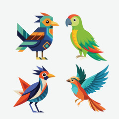 Ultramarine Flycatcher (Superciliaris ficedula) cute blue bird perching on top mossy stick over far blur green background in shaded sun lighting, amazing nature