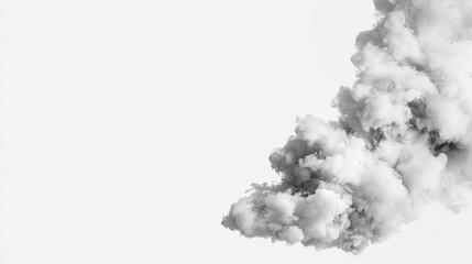 Dramatic cloud formation white background nature photography calm environment artistic perspective concept