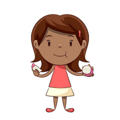 Little black girl eating dragon fruit