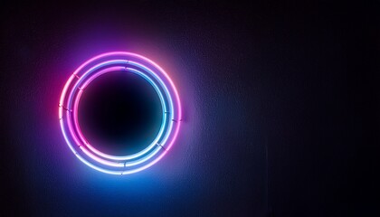 Neon lights shining gently in the darkness