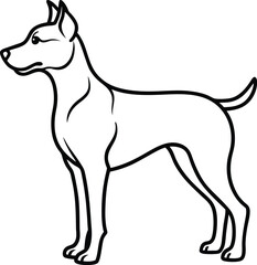 Dog silhouette with white background 