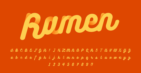 Ramen noodles typography font style