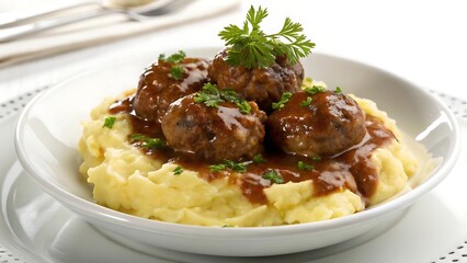 Meatballs with mashed potatoes