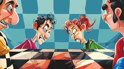 A words competing against each other to be the best gameboard background, Generative AI illustrations. 