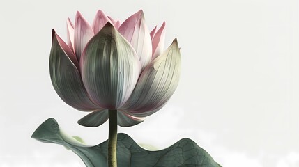 Fototapeta premium A large lotus bud blooming, Generative AI illustrations. 