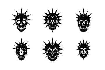 skull thorn crown vector art silhouette