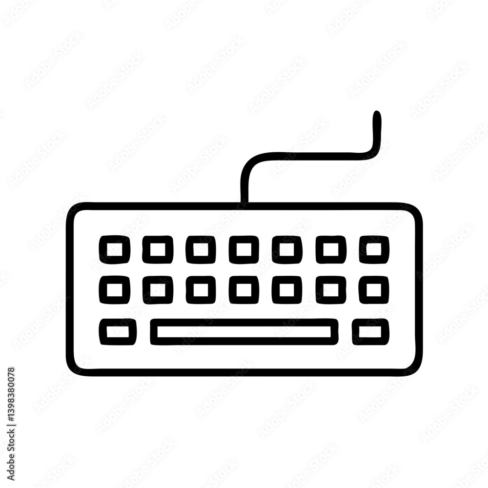 Poster isolated keyboard vector illustration for computer input device and technology concept design