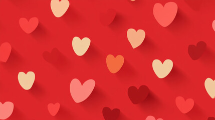 Red heart background valentine's day love hearts pattern romantic wallpaper celebration design graphic art