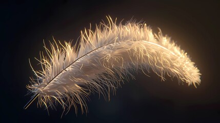 Obraz premium A large fluffy magical crane feather, fantasy, Generative AI illustrations. 