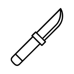 Download outline vector of a hunting knife for camping and outdoor activities with a sharp blade design