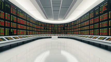 Futuristic Stock Exchange Command Center