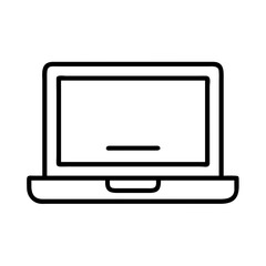 Laptop computer vector icon for technology and business use in graphic design projects outline